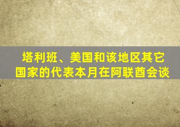 塔利班、美国和该地区其它国家的代表本月在阿联酋会谈