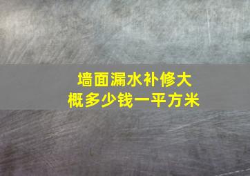 墙面漏水补修大概多少钱一平方米