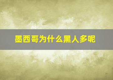 墨西哥为什么黑人多呢