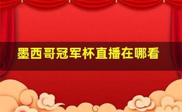 墨西哥冠军杯直播在哪看