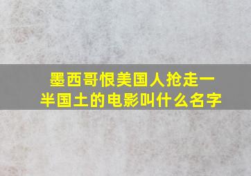 墨西哥恨美国人抢走一半国土的电影叫什么名字