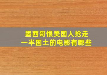 墨西哥恨美国人抢走一半国土的电影有哪些