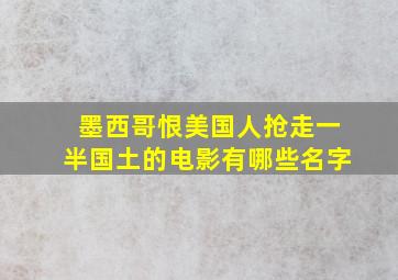 墨西哥恨美国人抢走一半国土的电影有哪些名字