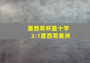 墨西哥杯蓝十字2:1墨西哥美洲