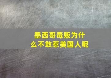 墨西哥毒贩为什么不敢惹美国人呢