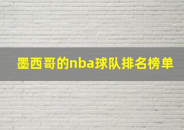 墨西哥的nba球队排名榜单