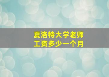 夏洛特大学老师工资多少一个月