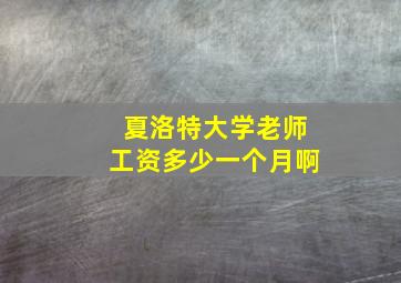 夏洛特大学老师工资多少一个月啊