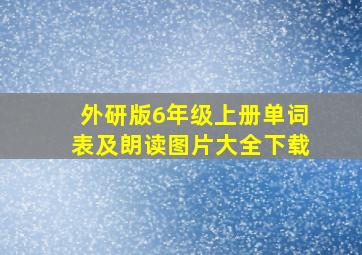 外研版6年级上册单词表及朗读图片大全下载