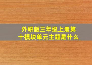 外研版三年级上册第十模块单元主题是什么