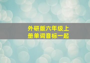 外研版六年级上册单词音标一起