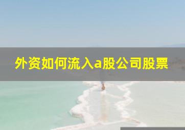 外资如何流入a股公司股票