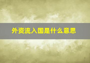 外资流入国是什么意思