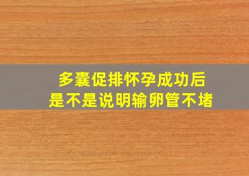 多囊促排怀孕成功后是不是说明输卵管不堵