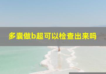 多囊做b超可以检查出来吗