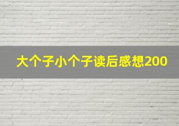 大个子小个子读后感想200