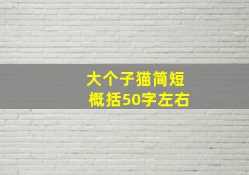 大个子猫简短概括50字左右