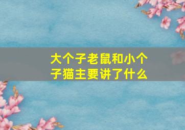 大个子老鼠和小个子猫主要讲了什么