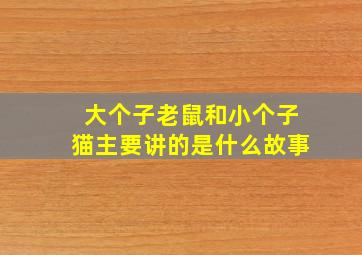 大个子老鼠和小个子猫主要讲的是什么故事