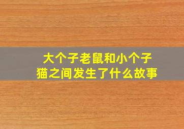 大个子老鼠和小个子猫之间发生了什么故事