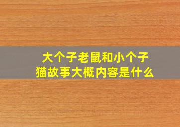 大个子老鼠和小个子猫故事大概内容是什么