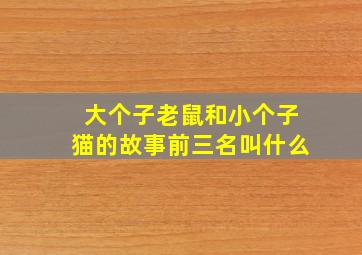 大个子老鼠和小个子猫的故事前三名叫什么