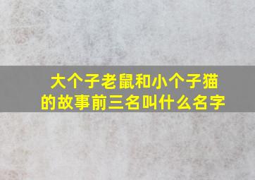 大个子老鼠和小个子猫的故事前三名叫什么名字