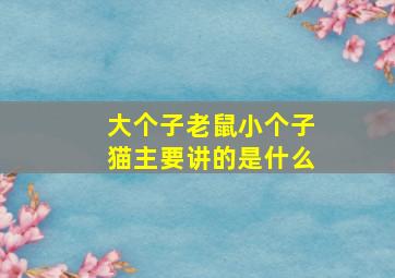 大个子老鼠小个子猫主要讲的是什么