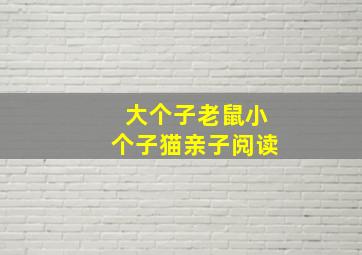 大个子老鼠小个子猫亲子阅读