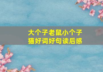 大个子老鼠小个子猫好词好句读后感