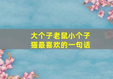 大个子老鼠小个子猫最喜欢的一句话