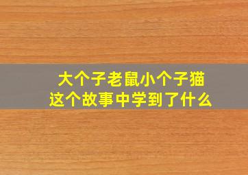 大个子老鼠小个子猫这个故事中学到了什么