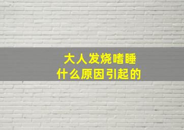 大人发烧嗜睡什么原因引起的