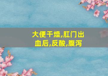 大便干燥,肛门出血后,反酸,腹泻