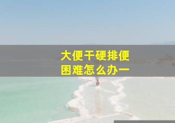 大便干硬排便困难怎么办一