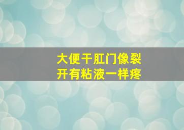 大便干肛门像裂开有粘液一样疼