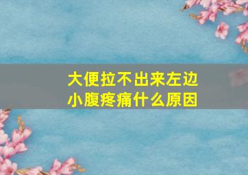 大便拉不出来左边小腹疼痛什么原因