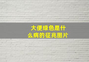 大便绿色是什么病的征兆图片