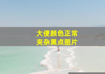 大便颜色正常夹杂黑点图片