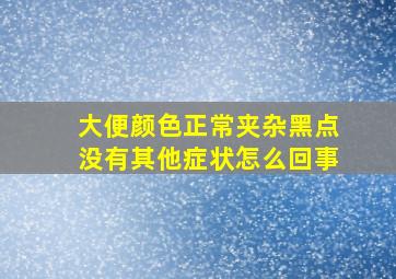 大便颜色正常夹杂黑点没有其他症状怎么回事