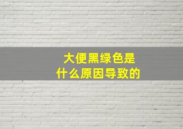 大便黑绿色是什么原因导致的