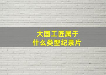 大国工匠属于什么类型纪录片