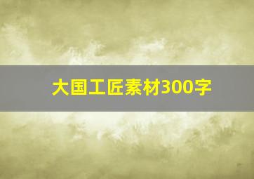 大国工匠素材300字