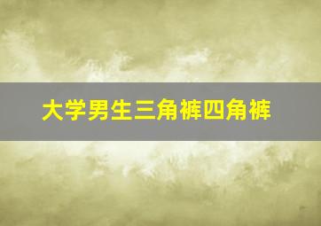 大学男生三角裤四角裤