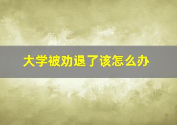 大学被劝退了该怎么办