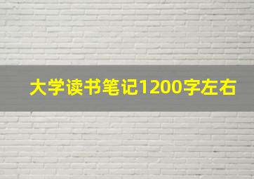 大学读书笔记1200字左右