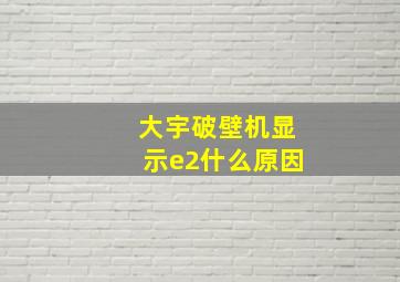 大宇破壁机显示e2什么原因