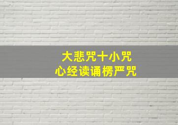 大悲咒十小咒心经读诵楞严咒