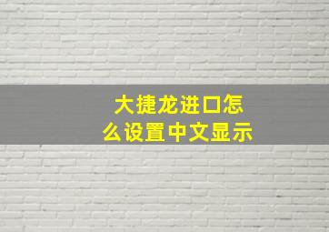 大捷龙进口怎么设置中文显示