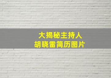 大揭秘主持人胡晓雷简历图片